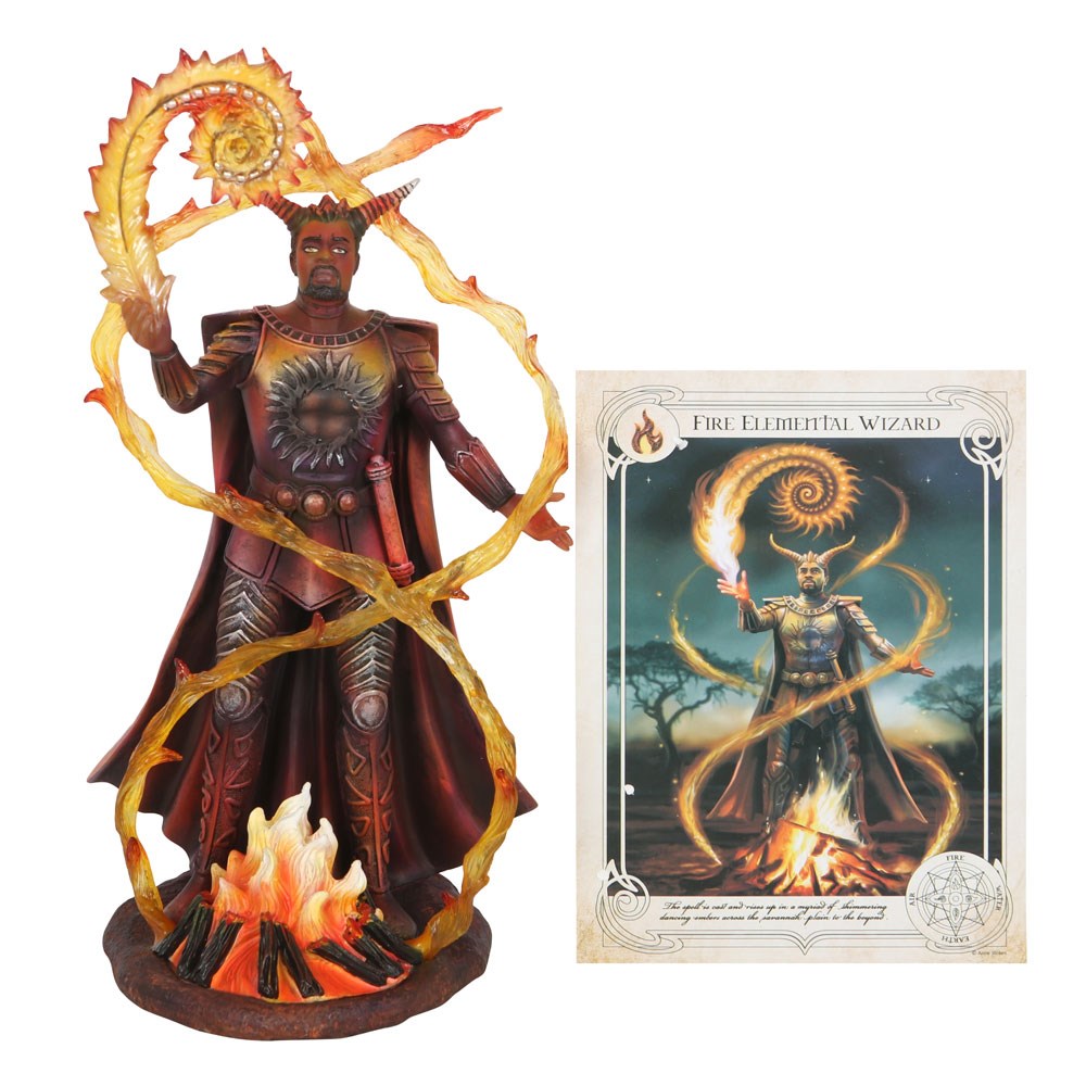 Fire Elemental Wizard Figurine By Anne Stokes