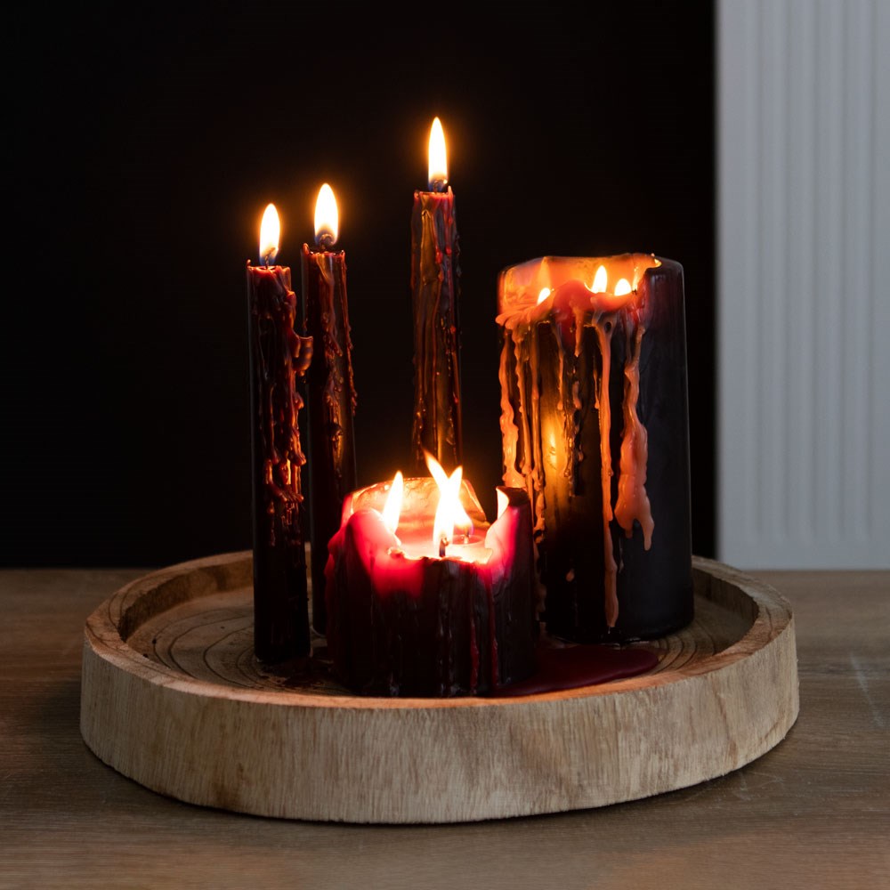 Vampire Tears Taper Candles - Black, Pack of 4