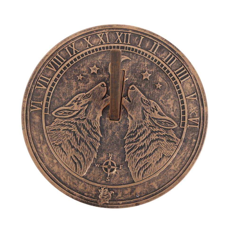 Howling Wolves Terracotta Sundial
