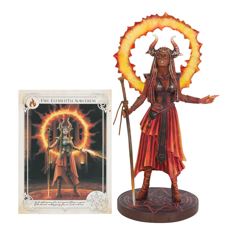 Fire Elemental Sorceress Figurine By Anne Stokes