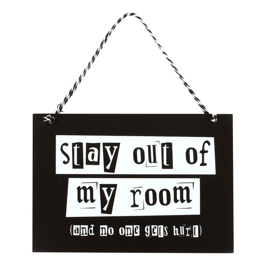 stay out of my room hanging wall sign H14cm X W20cm X D1.2cm