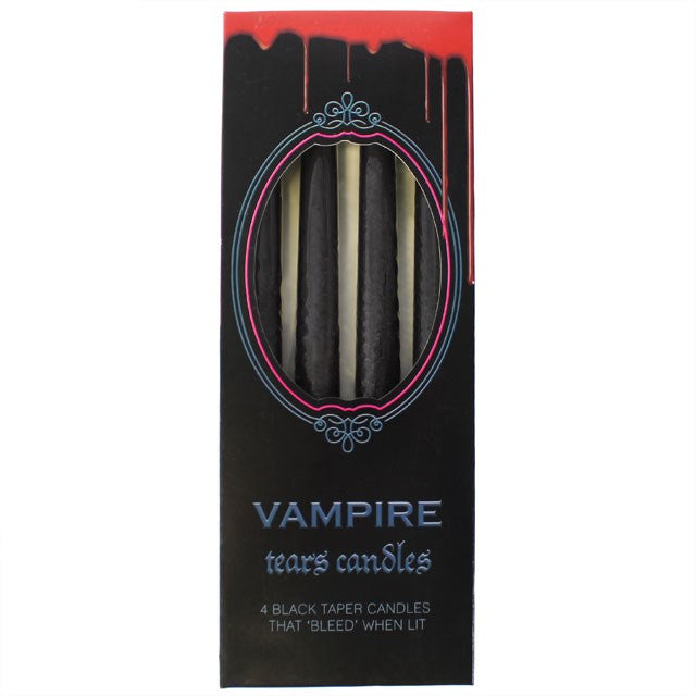 Vampire Tears Taper Candles - Black, Pack of 4