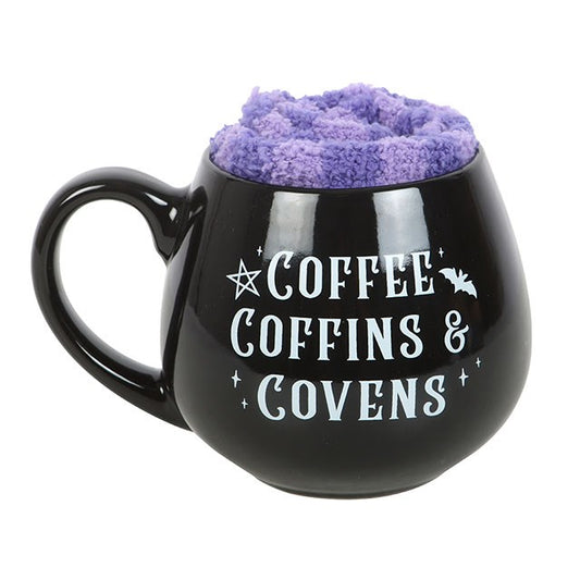 Coffee, Coffins And Covens Mug And Socks Set