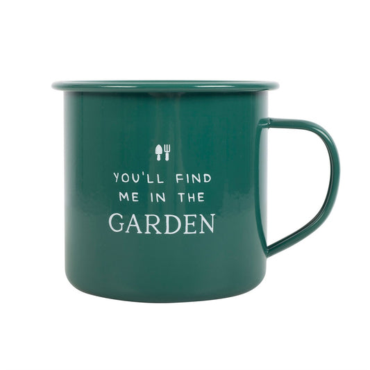 You'll Find Me In The Garden Enamel Style mug