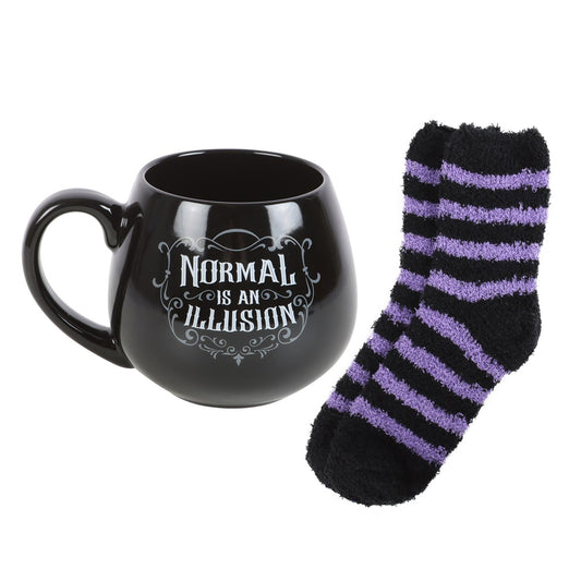 Normal is an Illusion Mug and Socks Set New Boxed Gothic Gift Set