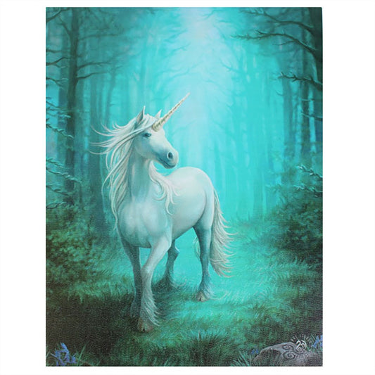 19x25cm Forest Unicorn Canvas by Anne Stokes